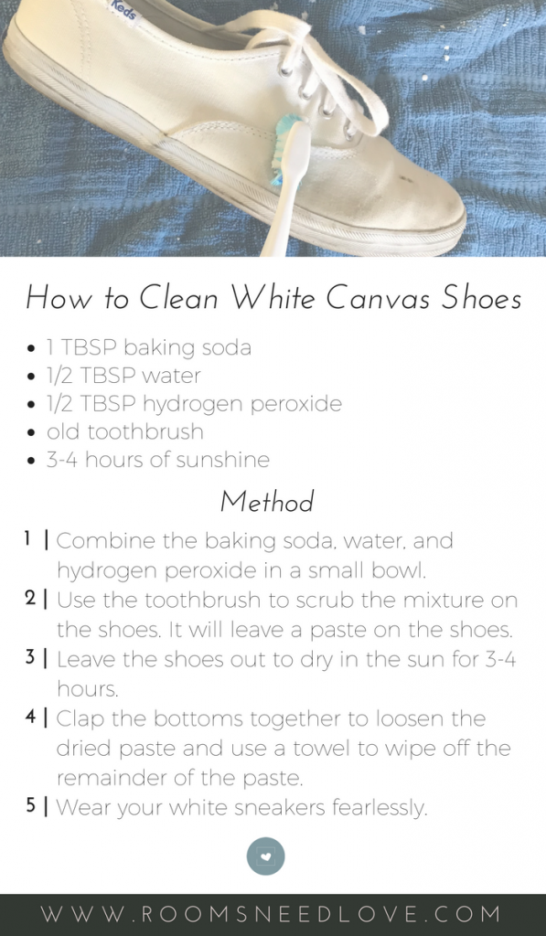 How to Clean White Canvas Shoes - Rooms Need Love - Professional Organizing