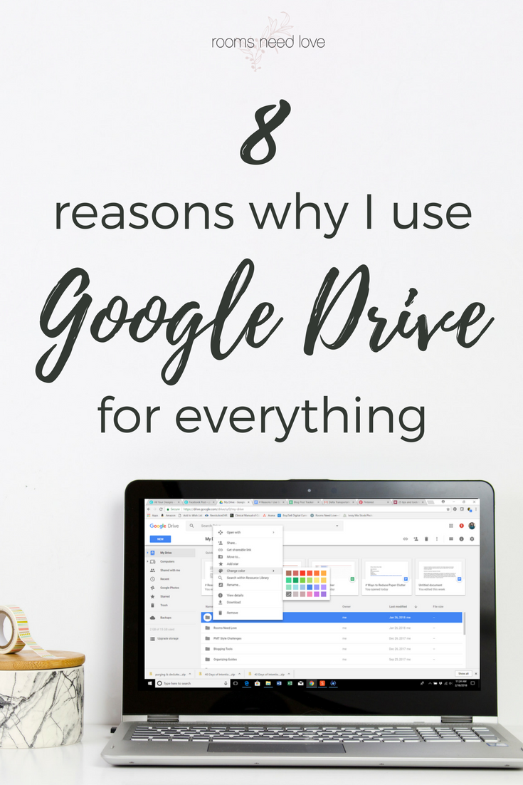 8 Reasons Why I Use Google Drive for Everything - Organization | Digital Organization | File Sharing | Productivity | Google Drive | Clutter-Free | Go Paperless | Digital | Rooms Need Love