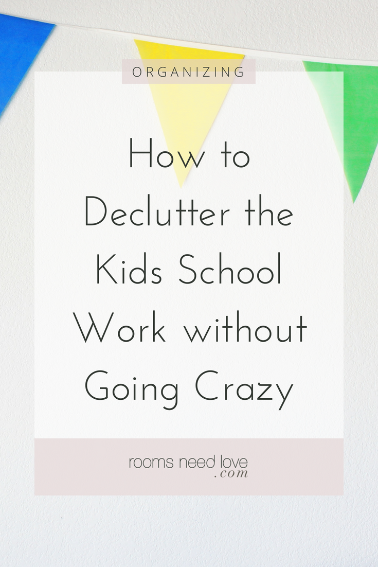 How to Declutter the Kids School Work Without Going Crazy - paper organizing - paper organization - kids organization - school organizing - memory boxes - school organization