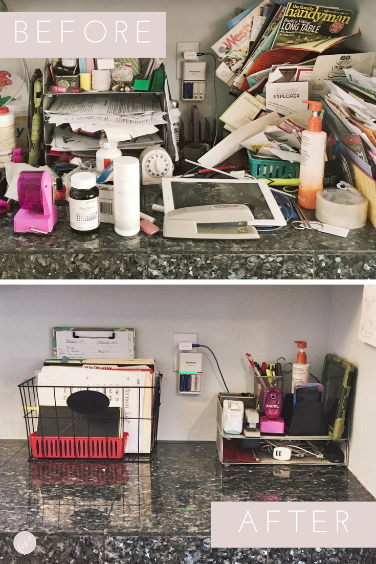 sistemul trebuie să știe pentru a scăpa de hârtie dezordine-hârtie organizarea - organizarea acasă - coșul de duminică - cum de a organiza - decluttering - bucătărie Counter Decluttering + coșul de duminică