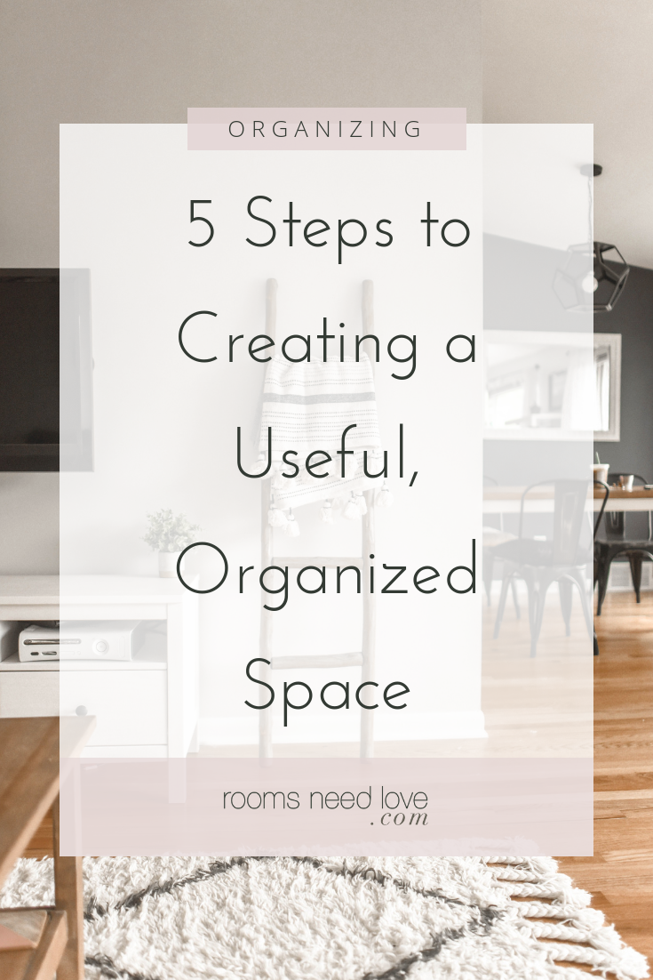 5 Steps to Creating a Useful ,Organized Space. How to organize your house so it can be organized and functional. Rooms Need Love