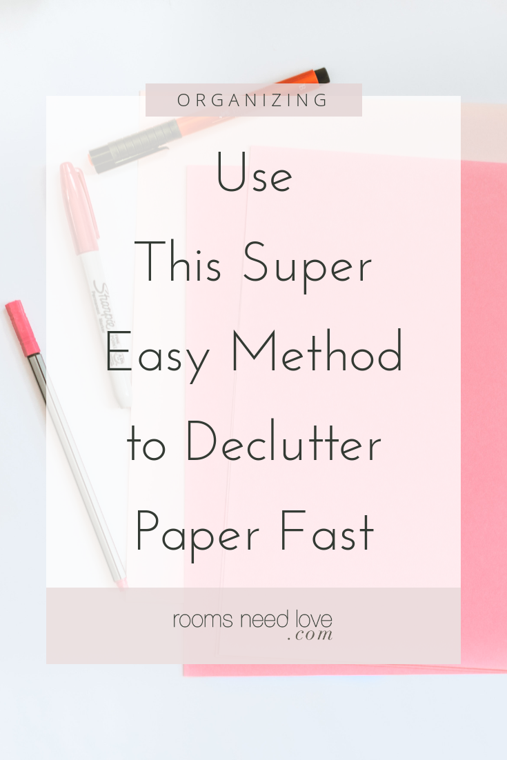 Learn how to declutter paper fast with this easy decluttering method. Paper organization doesn’t have to be hard when you use this 3-pile method and use a paper filing system.