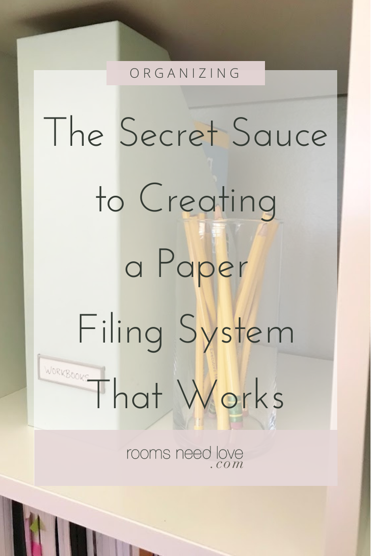 The Secret Sauce to Creating a Paper Filing System That Works. Need to start organizing paper, but need a filing system that works? Try this paper organization tip.