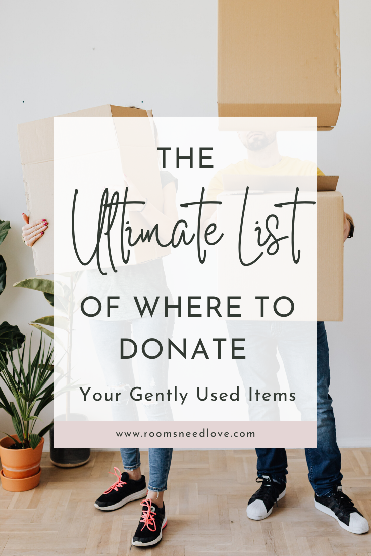 Feel guilty about getting rid of stuff after decluttering? Use this ultimate list of where to donate your items so you can give to a good cause!
