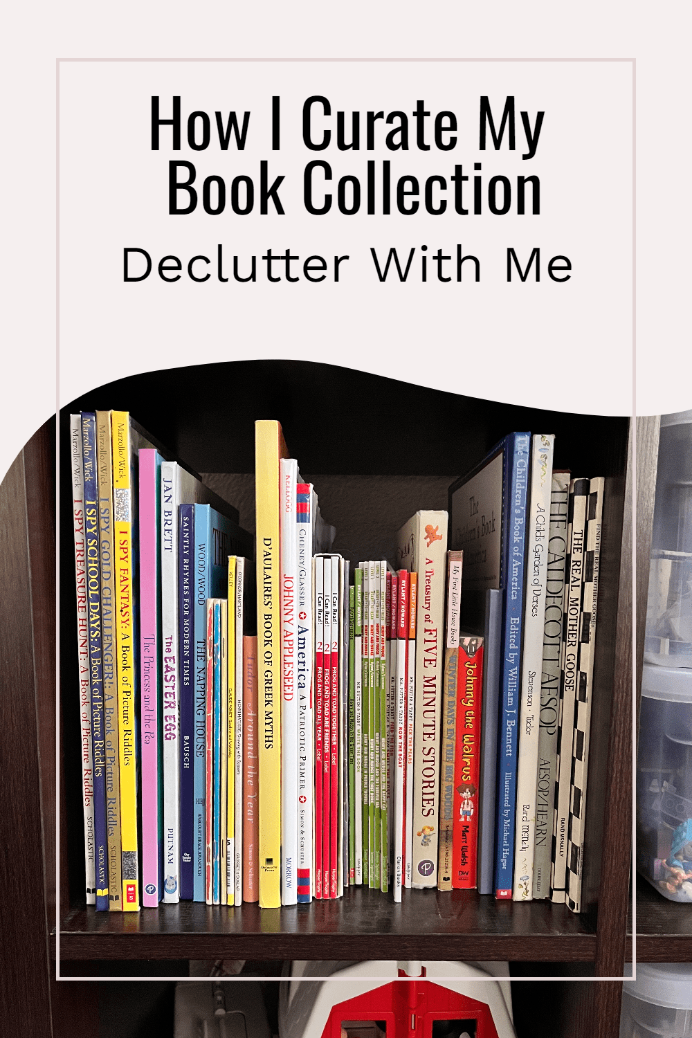 Collection of children's books on shelf | Declutter With Me: How I Curate My Book Collection